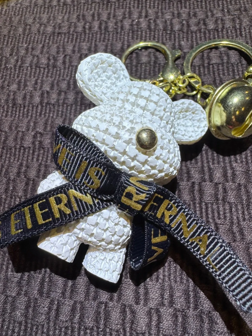 White Love is Eternal Keychain Purse Charm